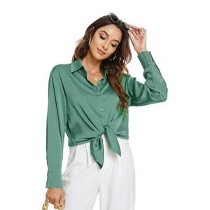 เสื้อเชิ้ตแขนยาวผ้าไหมซาติน 100% ดีไซน์ใหม่สำหรับผู้หญิง เป็นมิตรต่อสิ่งแวดล้อม ระบายอากาศได้ดี คุณภาพสูง พร้อมสีและโลโก้ที่ปรับแต่งได้ - Product Image 3