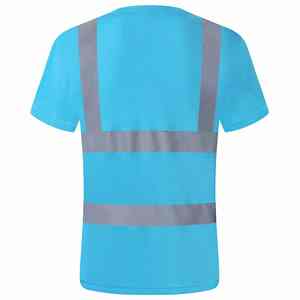 Camiseta DE SEGURIDAD reflectante de alta visibilidad hecha a medida con mangas cortas para hombres 2025 Camiseta de seguridad personalizada para exteriores - Product Image 2