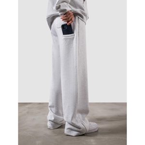 Pantalones Deportivos de Algodón 100% Arctic White, Pantalones Utilitarios con Logotipo Personalizable, Felpa Francesa Plegada, Talla 6XL, Color Lavado - Product Image 5