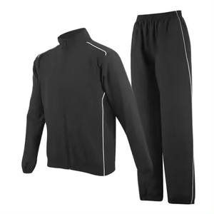 Vente chaude Noir Polyester Survêtement Logo Personnalisé OEM Formation Sportswear Ensemble En Vrac Gym Jogger Outfit Fabricant - Product Image 4