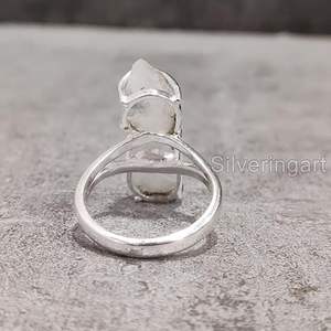 แหวนเงินแท้ 925 สำหรับผู้หญิง ดีไซน์หยดน้ำ ประดับมูนสโตนธรรมชาติหลากสี หินคู่ เหมาะเป็นของขวัญวันเกิดเดือนมิถุนายน งานแฮนด์เมด สำหรับเทศกาลคริสต์มาส - Product Image 6