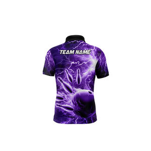 Camiseta de Bolos Personalizada para Hombre, 100% Poliéster, Secado Rápido, Manga Corta, Ropa Deportiva para Equipos y Clubes de EE. UU. - Product Image 2