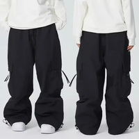 Pantalon de ski unisexe pour adultes, coupe large, coupe-vent, cargo, isolé, imperméable, en tissu Tex Polartec, écologique, chauffant