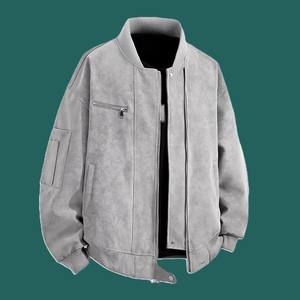 เสื้อโค้ทแฟชั่นผู้ชายวินเทจสีทึบมีซิปกันน้ำเสื้อโค้ทผู้ชายสำหรับฤดูหนาวกำหนดเองฤดูใบไม้ผลิ - Product Image 2