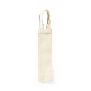 Bolsa de asas de vino con logotipo personalizado, tela de poliéster de algodón reciclado para regalo o picnic, fácil de llevar - Product Image 2