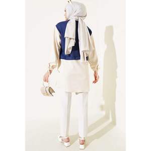 Túnica con Tobillos Tunelizados y Guarnición Azul Marino - Product Image 2