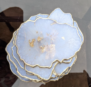 Sous-verres modernes faits à la main en résine époxy, modèle de tasse, design floral, forme personnalisée, souvenirs pour boissons, artisanat Tayyab - Product Image 4