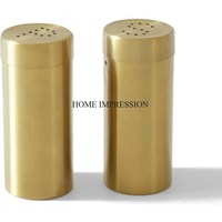 Nouvelle Arrivée Motif Grenade Design Feuilles Blanches en Aluminium Plaqué Or Revêtu de Poudre Écologique pour Sel