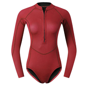 Fabricant Vente en gros Combinaison de couleur unie à manches longues et jambes courtes pour femmes, maillot de bain de surf respirant à la mode pour imprimé - Product Image 4