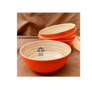 ชุดภาชนะอาหารจากไม้ไผ่ทอมือโดยช่างฝีมือท้องถิ่น ชุดภาชนะอาหารจากไม้ไผ่ที่เป็นมิตรกับสิ่งแวดล้อม - ชามงานฝีมือที่ยั่งยืนในหลากหลายขนาดและสี - Product Image 5