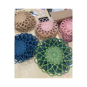 Assiette en rotin naturel pour décoration de vaisselle, assiette en rotin de mariage élégante, design d'assiette en rotin fait main de qualité supérieure - Product Image 1