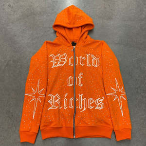 เสื้อฮู้ดดี้ฤดูหนาวแบบมีซิป ปักลายคริสตัลเต็มตัว ผลิตจากผ้าฝรั่งเศสเทอร์รี่เนื้อหนา พิมพ์โลโก้ด้วยเทคนิคซิลค์สกรีน เป็นมิตรต่อสิ่งแวดล้อม สีเอซิด - Product Image 3