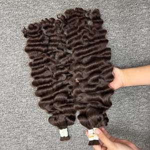 100% extensions de cheveux humains birmans bouclés cambodgiens bouclés Machine Double trame Non-Remy confortable adapté à partir d'un seul donneur - Product Image 3