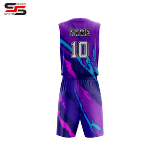 เครื่องแบบบาสเก็ตบอลชุดบาสเก็ตบอลแบบกลับด้านได้ออกแบบใหม่ล่าสุด - Product Image 6