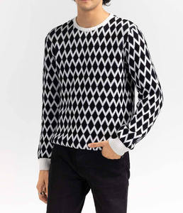 Pull à col roulé pour homme, design blanc et noir, automne-hiver, taille plus, design personnalisé, manches longues, pull pour homme - Product Image 5
