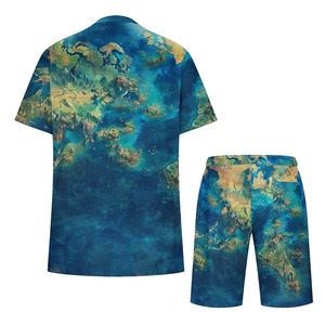 Ensembles shorts décontractés pour hommes à manches courtes t-shirt et short ensemble de survêtement uni vêtements de marque pour hommes ensembles 2 pièces de vente en gros - Product Image 6