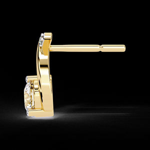 Bijoux fins minimalistes mode Moissanite diamant 14k or massif tourbillon style boucles d'oreilles pour anniversaire - Product Image 6