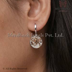 ของแข็ง14พันสีขาวทองจี้ต่างหูชุดปูเพชรเครื่องประดับต่างหูจี้เครื่องประดับของขวัญสำหรับเธอการออกแบบใหม่ที่มีคุณภาพสูงชุด - Product Image 3