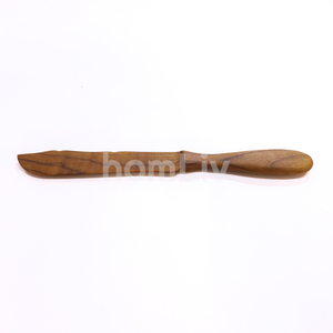 Couteau décoratif artisanal en bois de teck naturel, spatule à beurre en bois massif durable, couverts de table - Product Image 4