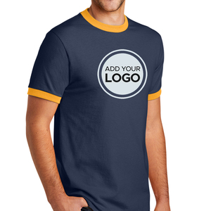 Camiseta con logo personalizado 52% algodón 48% poliéster para hombre, camiseta tipo ringer - Product Image 6