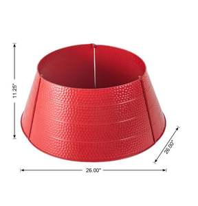 Elegante Soporte de Metal Rojo Martillado para Árbol de Navidad, Decoración Inspirada en la Elegancia para el Hogar, Año Nuevo, Fiesta de Navidad - Product Image 3