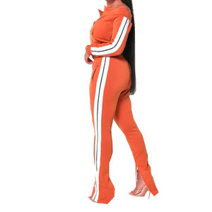 Clothing Manufacturers Ladies Summer 2 Piece Stacked Tracksuit Set Long Sleeve Crop Hoodie with <b>Sweatpants</b> Casual Women Dresses - Product Image 1