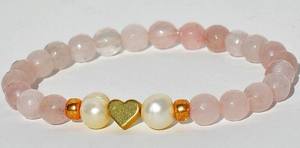 Pulsera de Cuarzo Rosa Natural con Baño de Oro, Plata de Ley 925, Doble Cadena Ajustable para Mujer, Regalo de Fábrica - Product Image 3