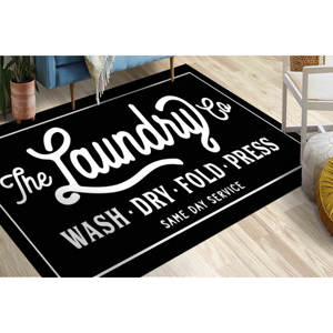 Tapis imprimé : Design moderne pour buanderie, chambre d'enfant et entrée tendance, tapis fin non tissé - Product Image 3