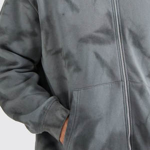 Streetwear personnalisé Survêtement Soleil Délavé Sweat à capuche zippé et pantalon de survêtement Ensemble sweat à capuche délavé à l'acide pour hommes - Product Image 6