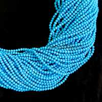 Naturel 2mm Bleu Turquoise Micro Facettes Perles Rondes Strand Vente En Gros Turquoise Perles De Pierres Précieuses En Vrac Pour La Fabrication De Bijoux En Vrac 13"