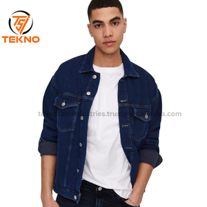 Nueva llegada de moda Streetwear chaqueta de mezclilla para los hombres de alta calidad de diseño personalizado de los hombres rasgados botón frontal Denim Jeans Chaquetas - Product Image 4