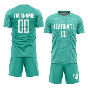 Conjunto de ropa de equipo de fútbol Premium, pantalones cortos de Jersey personalizados, secado rápido, uniforme cómodo, Liga de práctica, nombre personalizado, 100% poliéster - Product Image 2