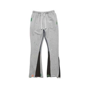 Pantalon de jogging évasé à panneaux multiples pour hommes, pantalon de survêtement Streetwear respirant à taille haute élastique pour la course et - Product Image 5