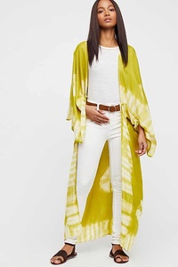 100% rayón Tie Dye Kimono vestido para mujer Boho Lady Beach Summer Cover Sexy Resort Wear XL tamaño tejido manga estilo - Product Image 6