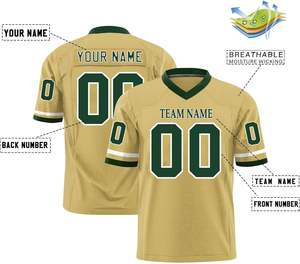 Maillots de football américain OEM Logo d'équipe personnalisé Manches Rayures maille polyester à séchage rapide Noms numéros Impression par sublimation - Product Image 4