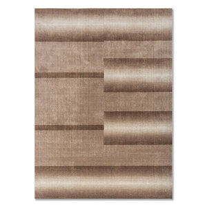 Hand Loom Nylon Rugs Beige Brown <b>Jean</b> Collection HNL-44-Striped Abstract Rectangle for Home for Bedroom Living Teenagers' - Product Image 1