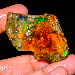 Opale de feu Welo, pierres précieuses en vrac, opale de feu multiple, opale éthiopienne brute, opale éthiopienne brute, pierre précieuse d'opale naturelle, 90 ct. R-111 - Product Image 4