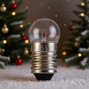 Lámpara Esférica Transparente de 24 mm con Base E10, 2.5 Voltios, 0.70 Vatios, Paquete de 10 para Decoraciones Navideñas VPE 10 - Product Image 3