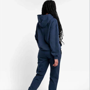 Ensemble de survêtement unisexe anti-boulochage pour femme, grande taille, respirant, 100 % coton, col roulé zippé - Product Image 5