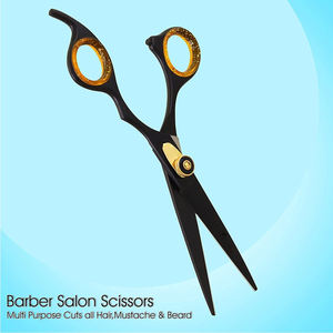 Professionnel 7 pouces bord coupe de cheveux couleur noire ciseaux de coiffeur léger en acier inoxydable barbier outil de beauté - Product Image 4