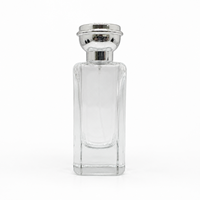 Botella de Perfume de Vidrio Cilíndrica de Lujo Directo de Fábrica, Nuevo Diseño con Tapa en Forma de Corona, 50ml 75ml, Presurizada con Pulverizador