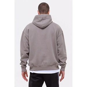 OEM personnalisé pull à capuche hommes haute qualité coton mélangé français polaire tissu solide motif Streetwear mode bouffée impression - Product Image 4