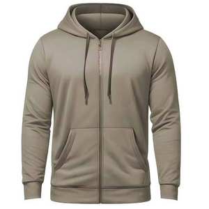 Sudaderas con Capucha de Felpa 100% Algodón para Hombre, Talla Grande, Color Sólido, Estilo Deportivo, Cierre Completo, Bordado 3D, Venta al Por Mayor - Product Image 5