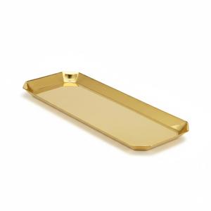 Plateau de service rectangulaire en métal doré martelé de qualité supérieure, plateau décoratif avec poignées en anneau, décoration d'intérieur de luxe, article cadeau - Product Image 4