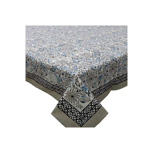 Venta caliente elegante hecho a mano bloque impreso 100% algodón ecológico personalizable mantel de diseño Floral para uso doméstico y de boda - Product Image 3