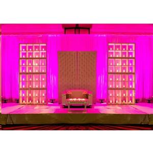 เชิงเทียนทรงสี่เหลี่ยมผืนผ้าเชิงเทียนติดผนังสำหรับงานแต่งงานของสหรัฐอเมริกาฉากหลังรับของตกแต่งเวที - Product Image 1