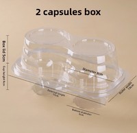 Boîte d'emballage pour cupcakes en gros, transparente, 2/1 trou, boîte d'emballage en plastique pour muffins, bol en plastique de qualité alimentaire
