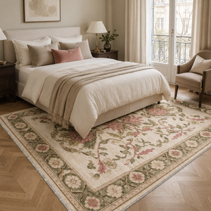 Netline Home Rhythmic Lattice Soft <b>White</b> Floral Washable <b>Rug</b> - Product Image 5