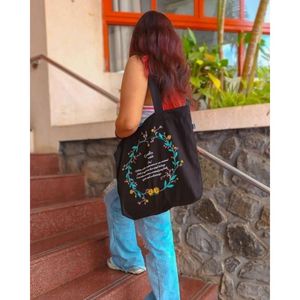 Bolso Tote Grande con Cremallera Cynefin, Color Sólido, Bordado Artístico, Algodón y Poliéster, Bolso Tote Portátil, el Mejor Bolso para Mujer para Viajar y Visitar - Product Image 6