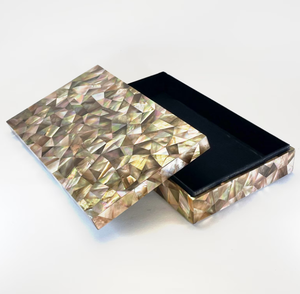 Cajas de Joyería Premium con Incrustaciones de Hueso y Nácar, Organizadores Decorativos Hechos a Mano, Diseño Negro Brillante de Nácar - Product Image 6